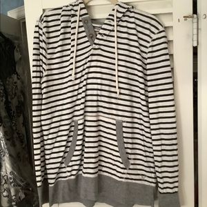 American Eagle striped hoodie.